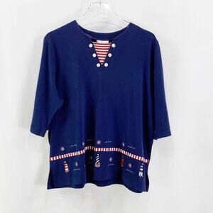 BONWORTH Blue Nautical Light House Short Sleeve T-Shirt